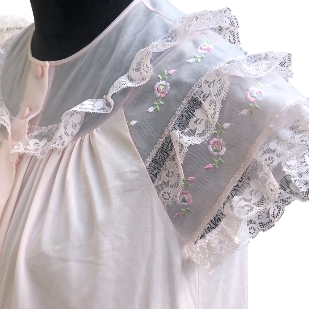 Shadowline Pink Sheer Nylon Nightie size Small - Picture 6 of 10